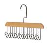 2pcs Multifunctional Wooden Clothes Hanger With 8 Hooks Space Saving Closet Organizer For Belts, Ties, Bras, Tank Tops, Jeans And Trousers