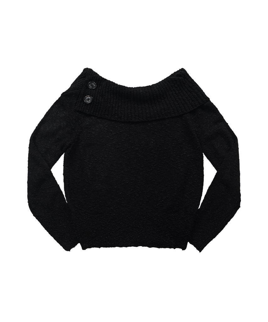 Aejeuon Kira Off-Shoulder Knit / Black
