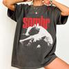 2026 Sommer Damen Sombr Vintage T-Shirt Baumwolle und Atmungsaktiv Kurzarm Streetwear Übergroß Locker Lässig