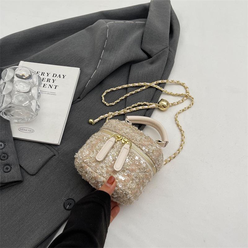 

Woolen small bag women s new chain crossbody small square bag versatile mini hand bag