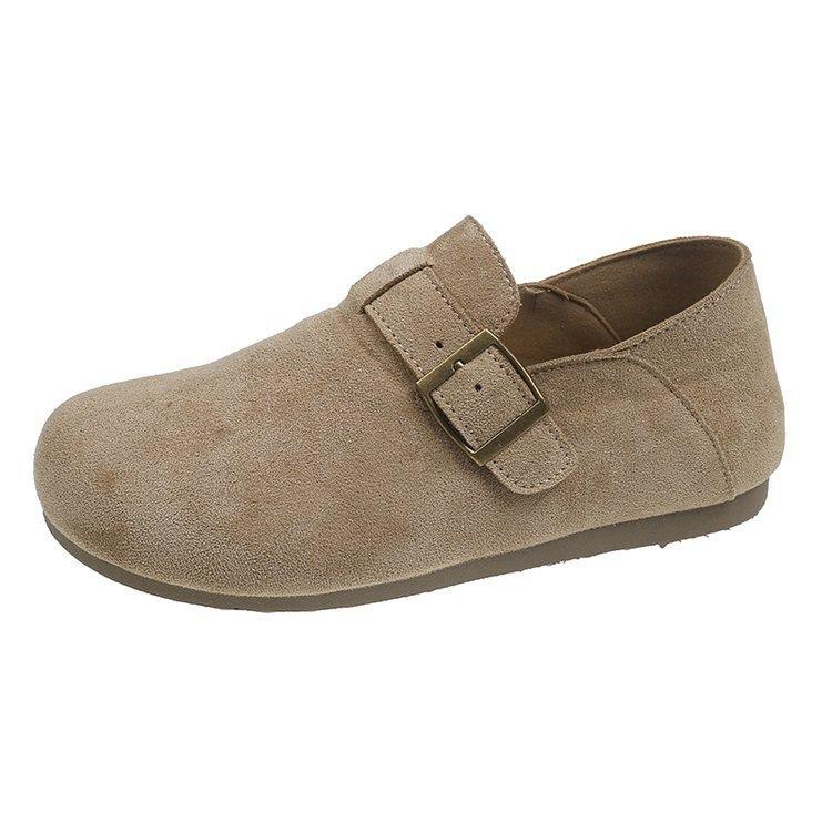 Thick-soled Women's Autumn New One-pedal Soft-soled Comfortable and Versatile Casual Doudou Shoes Retro Single Shoes