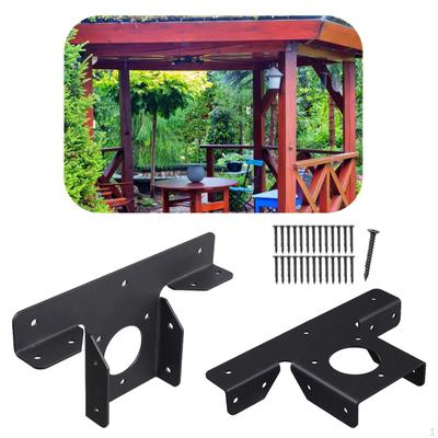 2x Pergola Braketleri Ayarlanabilir Siyah Kolay Kurulum Donanımı 4x4 Ahşap Direk T Şekilli Braket için
