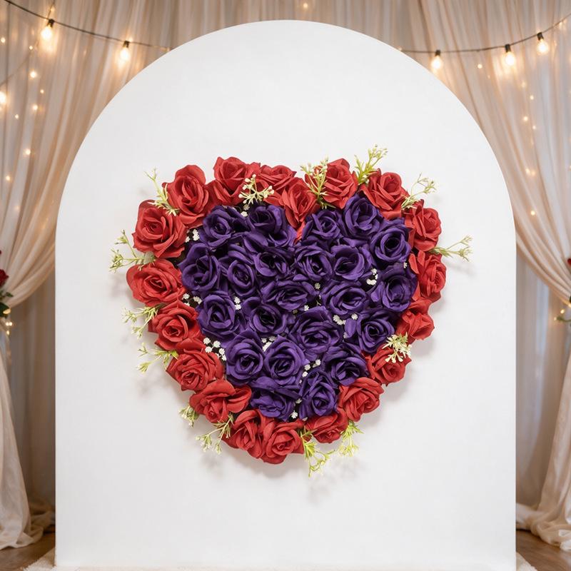 Cross Simulation Rose Heart Wall Decoration for Weddings - Hanging Décor for Home, Wedding Rooms, Cars, and More