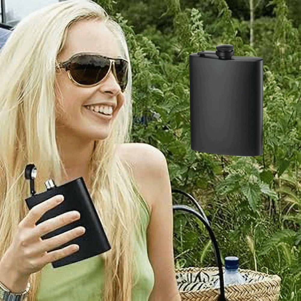 6/8/12 Oz Hip Flask Flat Liquor Flask Drinkware Black Pocket Flagon  Bar
