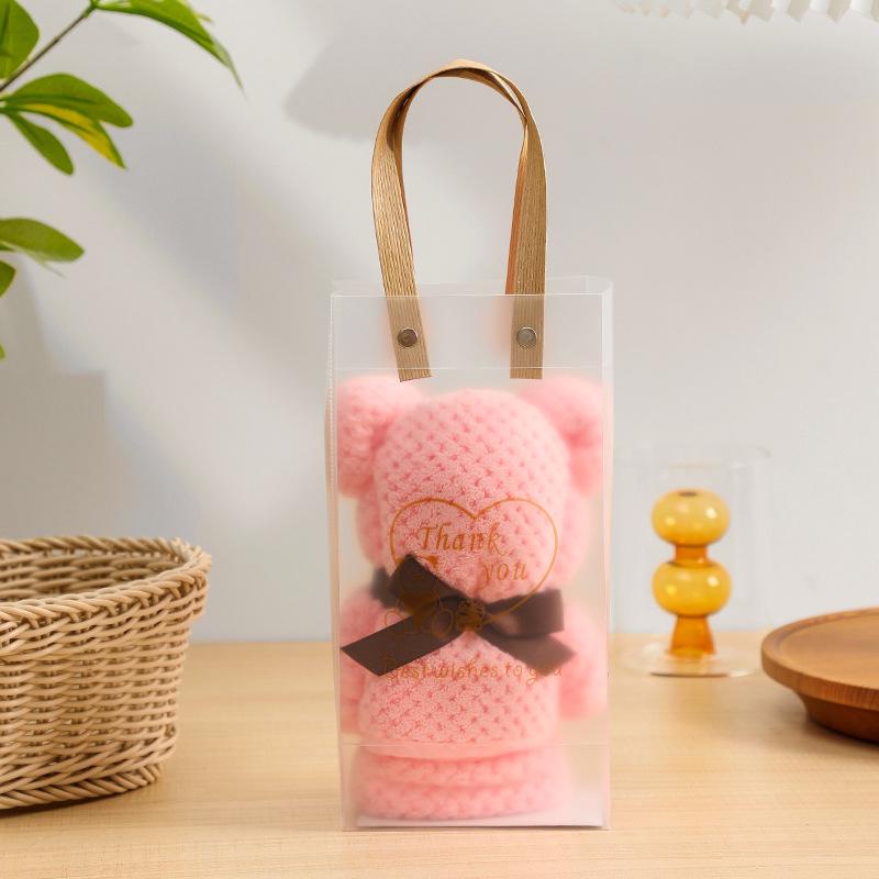 Coral Fleece Bear Towel Gift Box for Weddings and Promotions