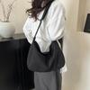 Borsa a tracolla in tela tinta unita Borsa hobo di grande capacità Borsa a spalla alla moda Quotidiana