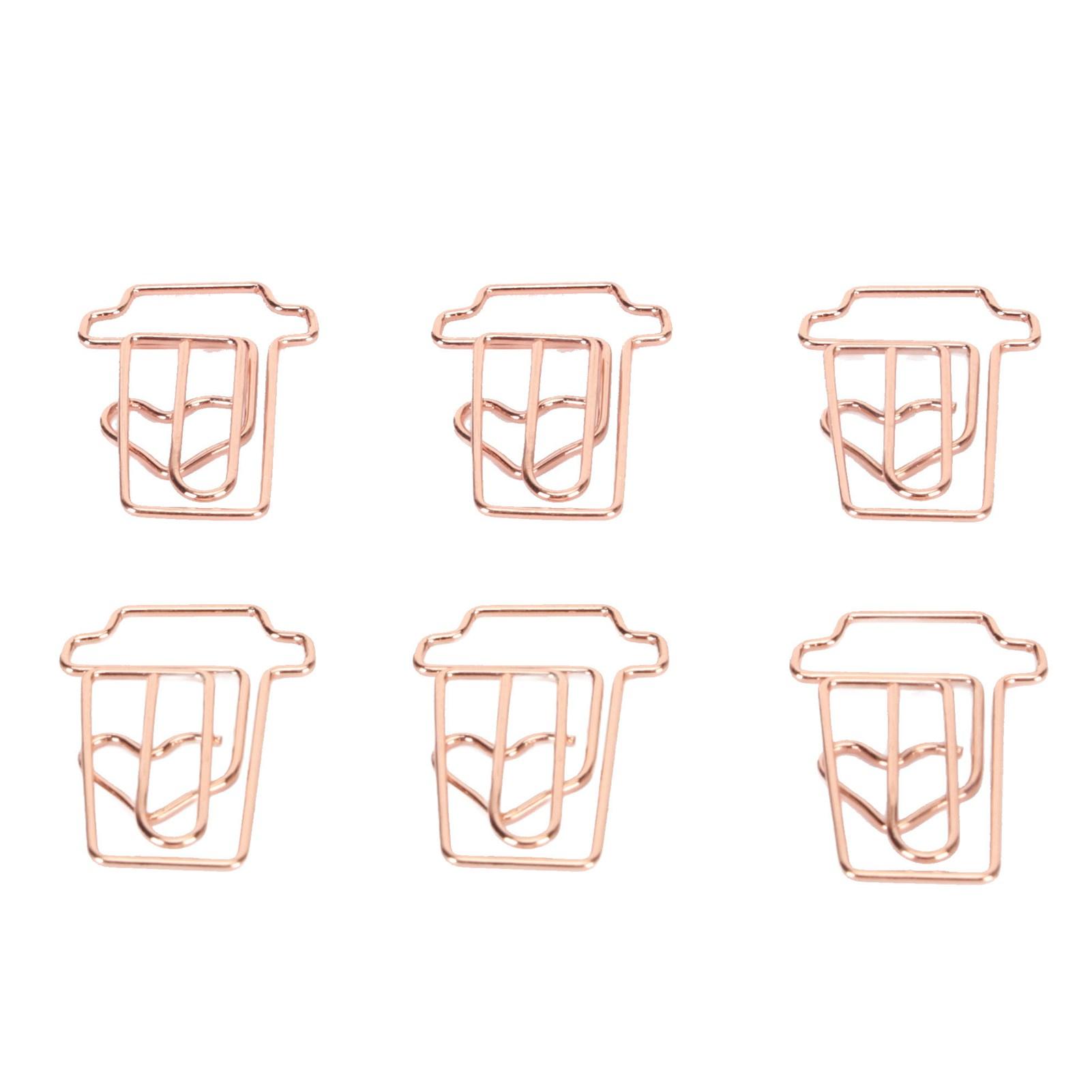 

100 шт. Скрепки для бумаги Инновационные Милые в форме Розы и Кофейной чашки Многоразовые Мини-металлические скрепки для офиса