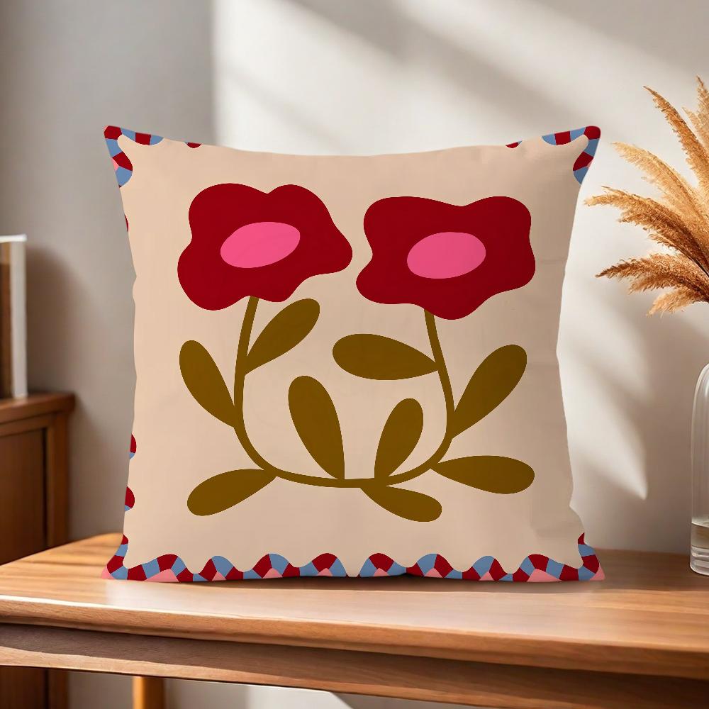 Comfortable Soft Pillow Case for Sofa Modern Living Room Home Flower Stylish Frame Office Abstract Decor and Protective Covers