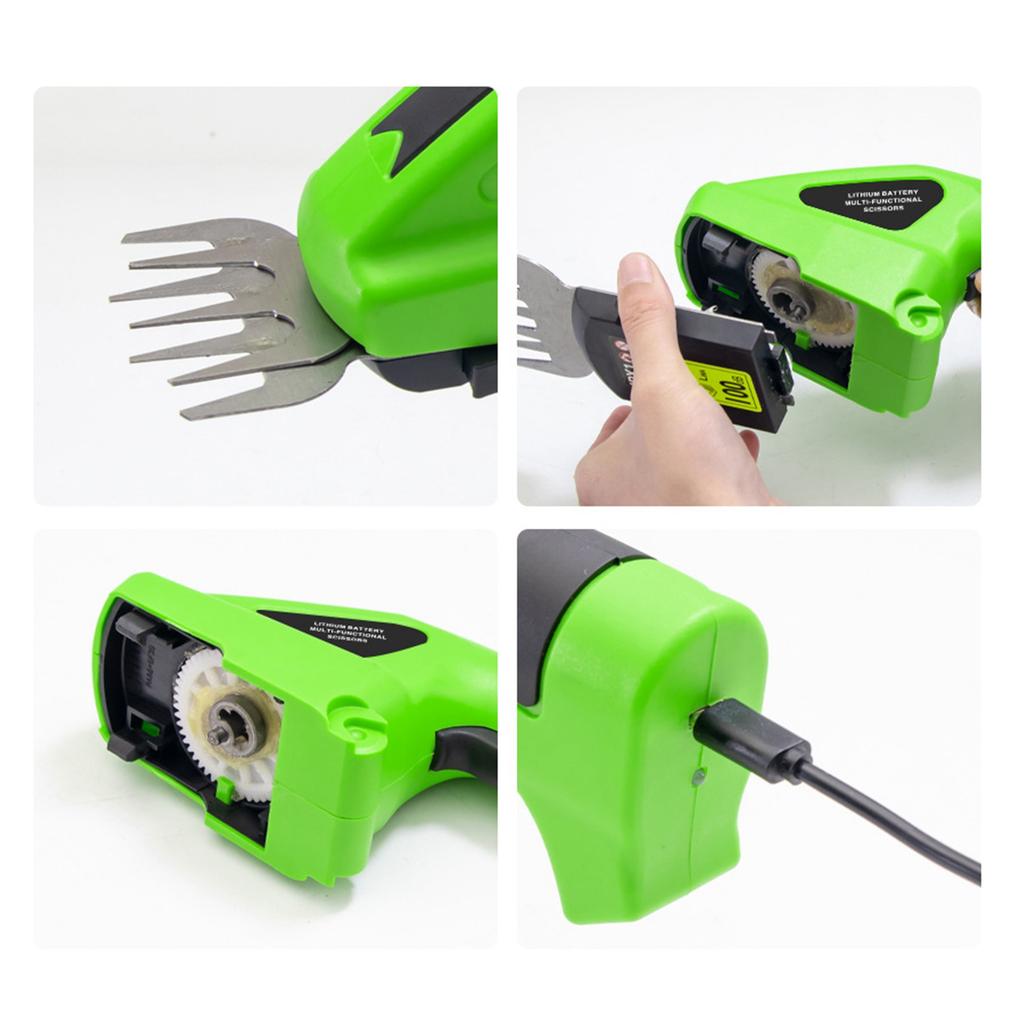 2in1 Electric Hedge Trimmer and Grass Shears 7.2V Cordless Handheld Bush Trimmer 1.5Ah