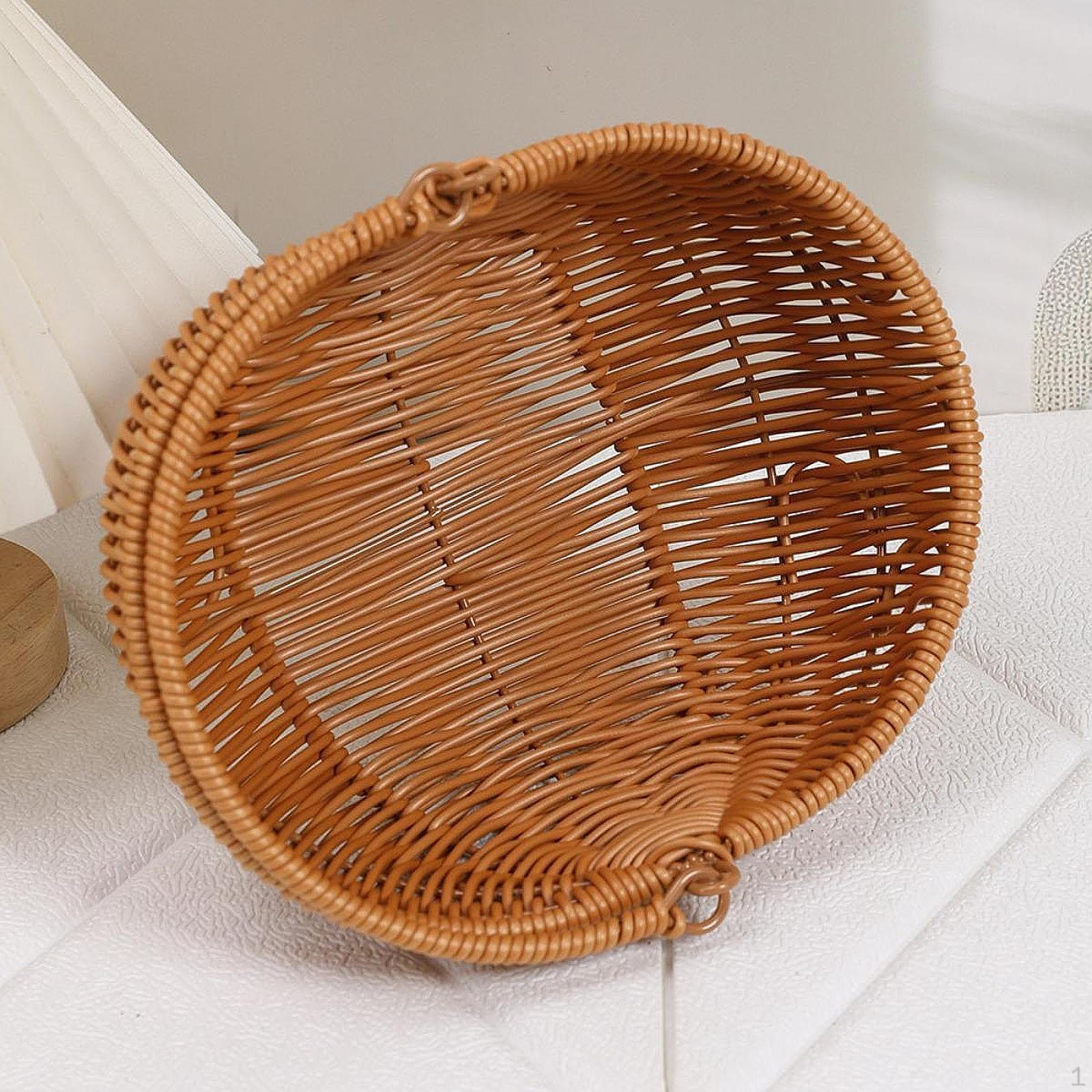 

Woven Picnic Basket Storage Premium with Handle Gift Practical Lightweight Organizing Durability
