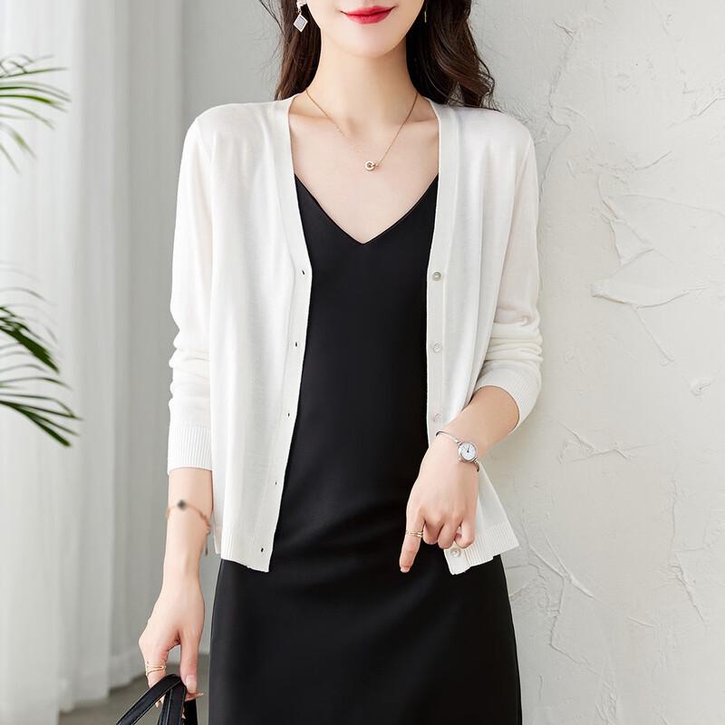 Srcr Women's Silk Blend V-Neck Knit Cardigan