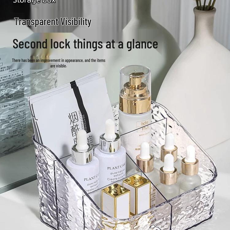 Acrylic Ripple Luxury Cosmetics Organizer - Large Capacity Storage for Lipstick & Skincare