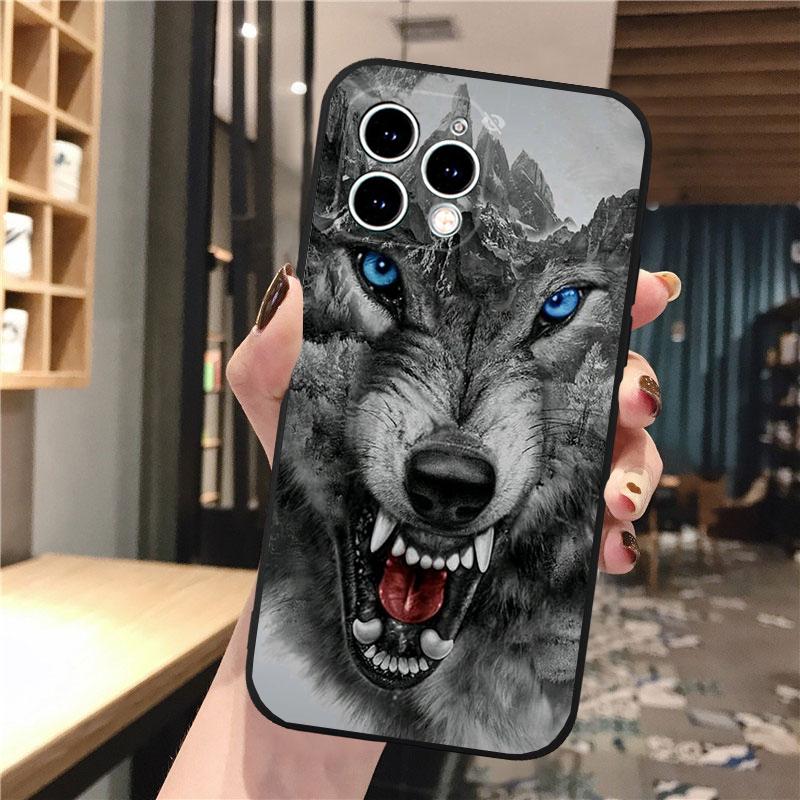 

Phone Case Carcasa Funda For iPhone 17 Pro Max 17 Air 16 15 14 13 Pro Max 15 16 Pro 15Plus Animal Wolf iphone 14Pro
