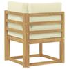 Outdoor Corner Sofa Solid Acacia Wood White