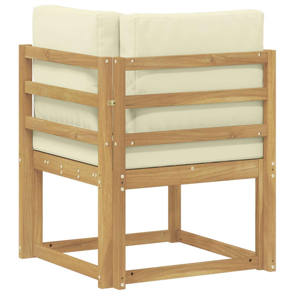Outdoor Corner Sofa Solid Acacia Wood White