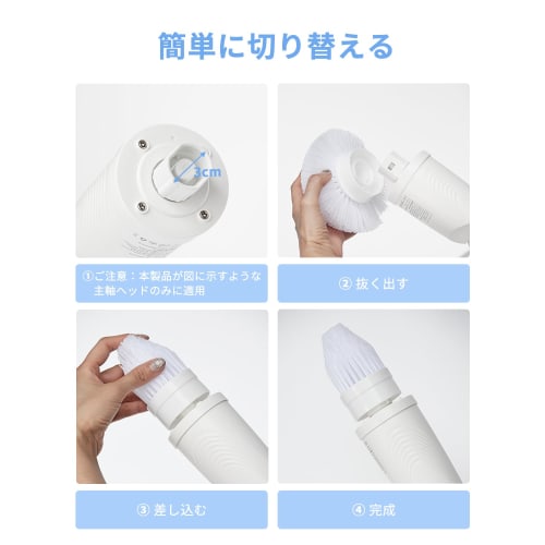 Epeios Bath Polisher Replacement Brush Set, 3-Piece Set, for Cleaning Floors, Kitchens, Bathrooms, and Tiles, SC001, Compatible with HM115P Bath Polis