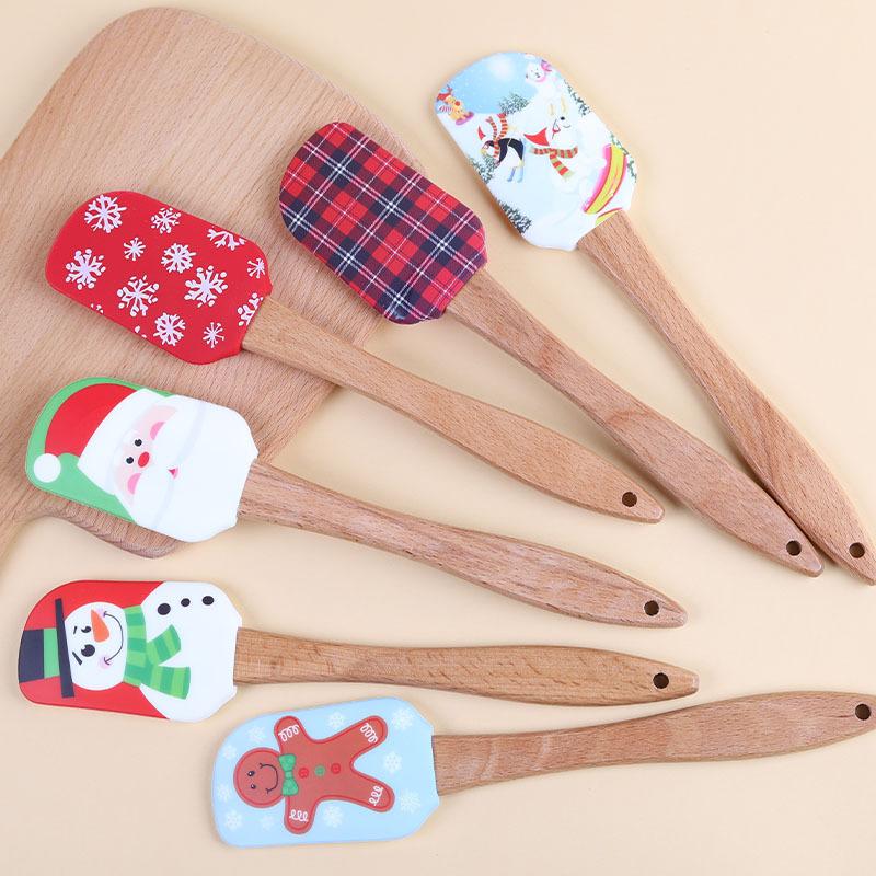 1pc Holiday Snowman Spatula - Non-Slip Grip Kitchen Utensil,Safe for Baking, Cooking,Christmas Decor-Perfect Gift for Home Cooks