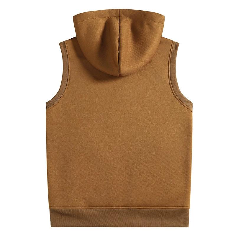 Podzim Zima Pánská Vesta s kapucí z jehněčí vlny Pánské Vysoce kvalitní vesty Značková fleecová teplá vesta Kabáty Pánská zesílená vesta Pánská