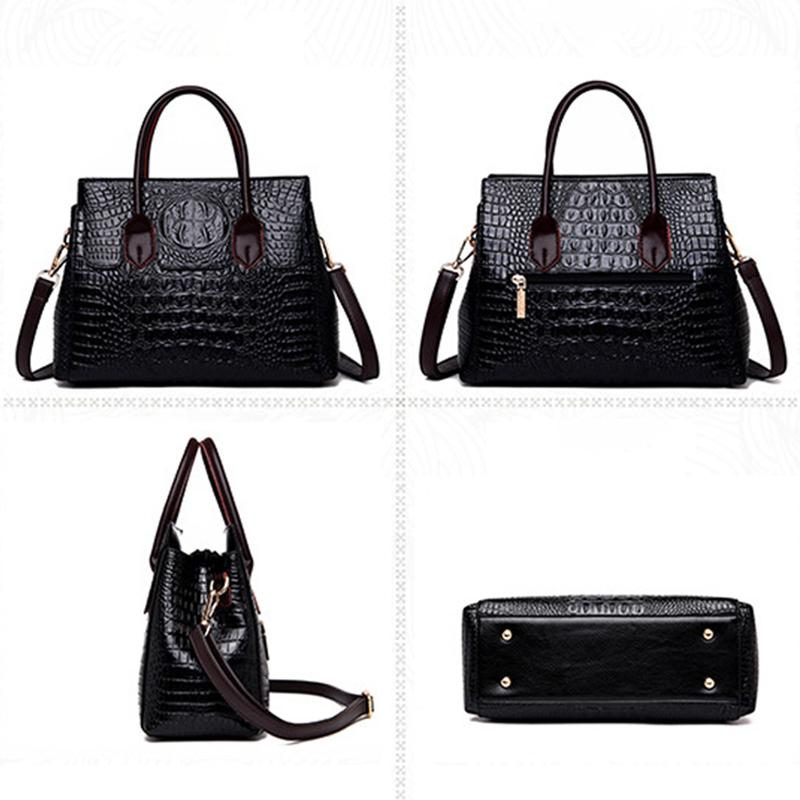 2025 New Fashion High-end Crocodile Leather Women Handbag Large-capacity Waterproof Lightweight Messenger Bag Temperament Commuter Shoulder Bag