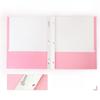 25pcs Double Pocket Foldable Paper File Folder with 3 Hole Frog Clip Document Organizer Storage Bag for Office School Supplies