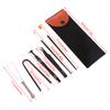 1Set Keyboard Cleaning Tool Kit Metal Keycap Puller Stem Holder Switch Puller Lubrication Pen Lube Brush Storage Bag