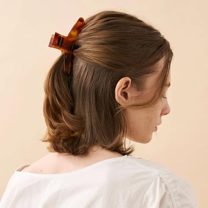 [Alexandre De Paris] Clichy Hair Clip Brown Shell 11