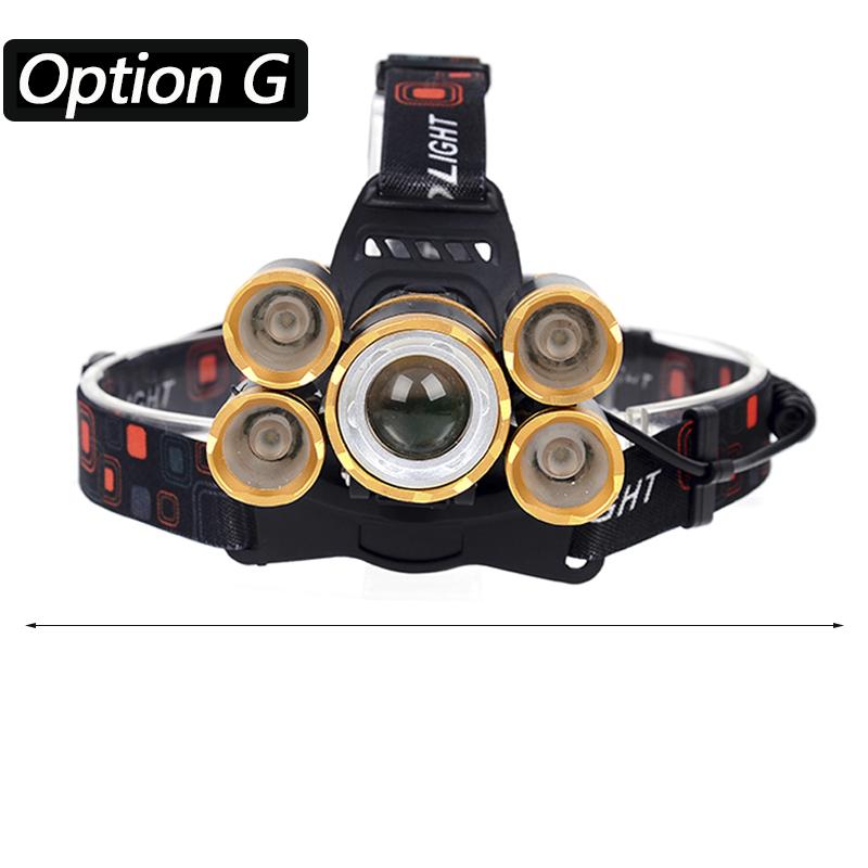 Kafa Işık Lambası Güç El Feneri Torch Far Far Sensörü Led Ampuller 2x 18650 Pil 30 w 4 Mod Lityum pil