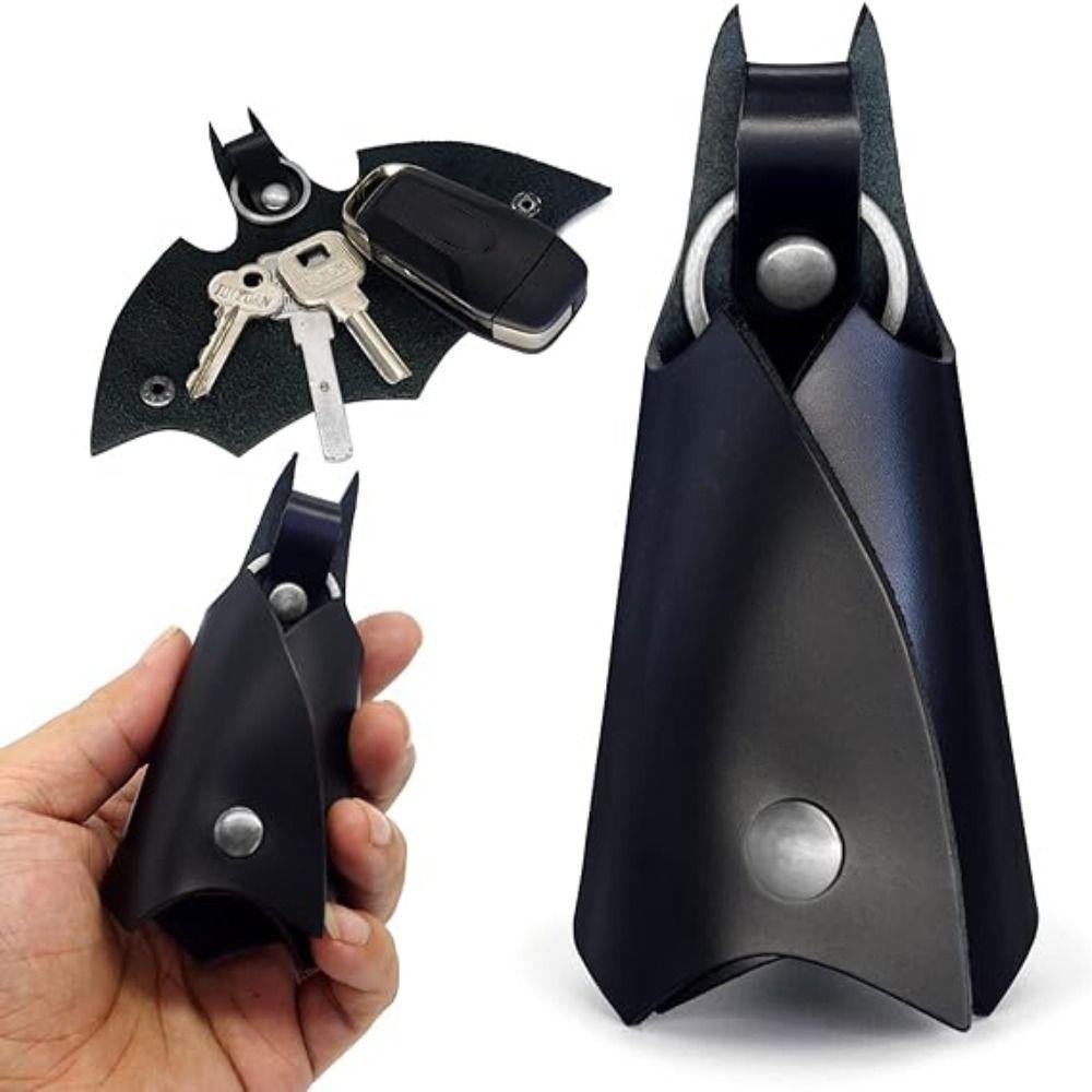 PU Leather Car Key Fob Case Black Car Key Protective Cover New Keys Ring Holder