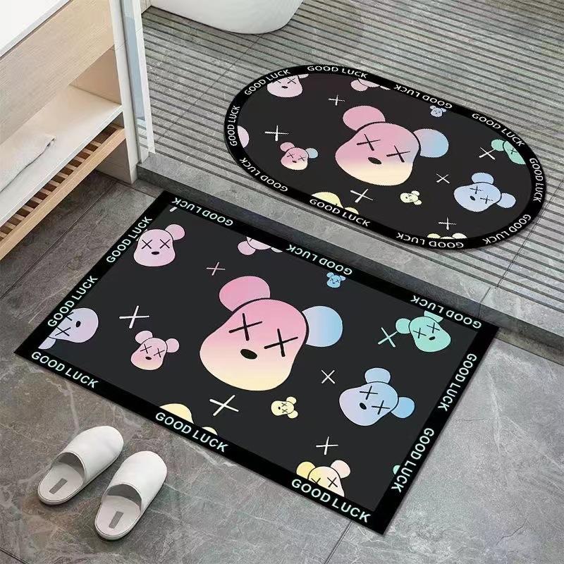 Bathroom Non-slip Soft Diatom Mud Absorbent Quick Drying Floor Mat Household Bedroom Kitchen Door Mat Entry Door Door Mat