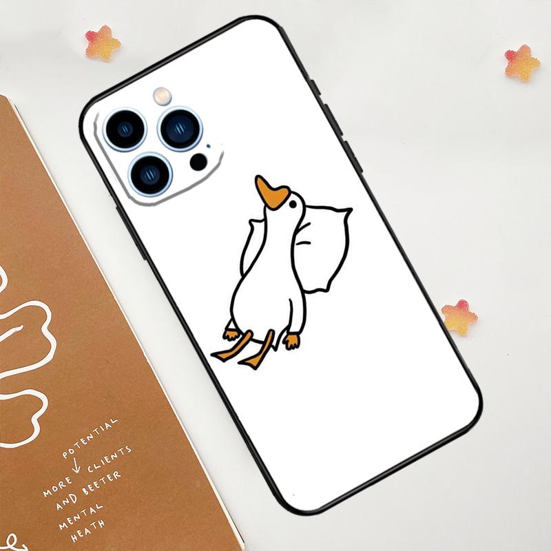 Cartoon Duck Knife Phone Case For iPhone 18 17 Pro Max 11 14 15 16 Pro Max 12 13 mini 16 Plus 16e 17 Air Funda