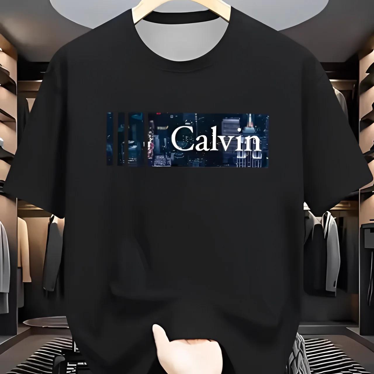 Printed Tshirt Vibrant Red Calvin Design in a Modern Urban Style  Perfect for Spring and Summer  Made 4XL