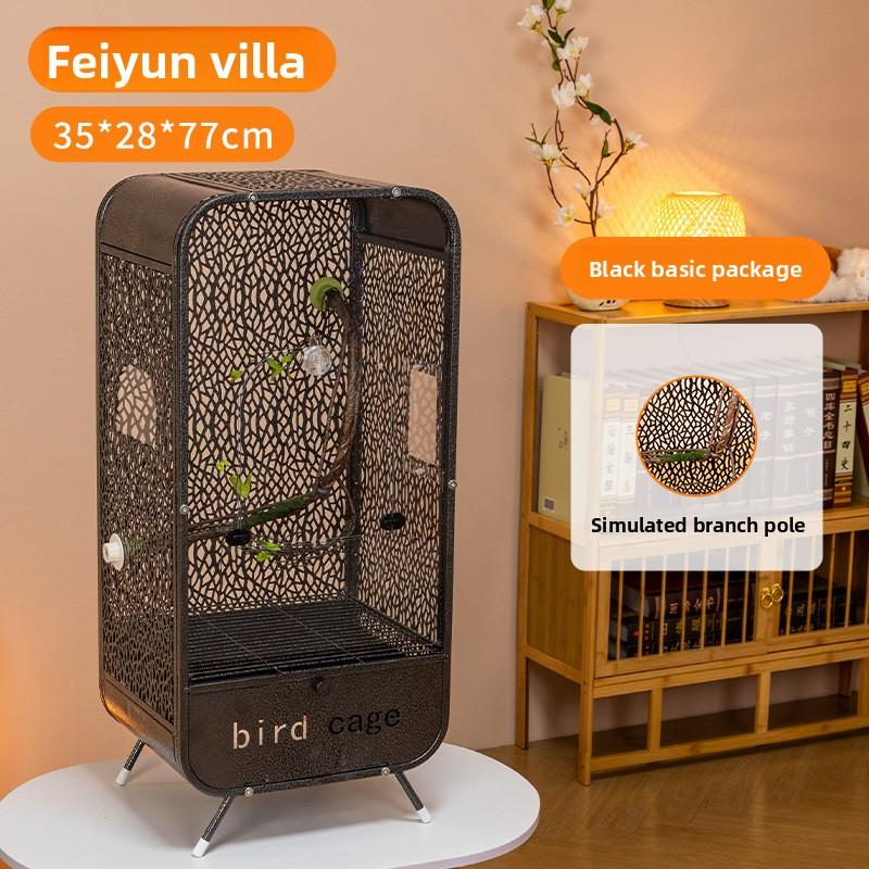 

Metal Iron Viewing Birdcage Acrylic Transparent Front Multi-storey Luxury Large Space Budgie Parrot Canary Breeding Supplies