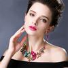 Bauhinia Flower Crystal Jewelry Set Multicolor Earrings Necklace Wedding Women Accessory