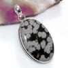 Snowflake Obsidian 925 Silver Plated Pendant 2.2" Best Gift For Women Trendy u5R00
