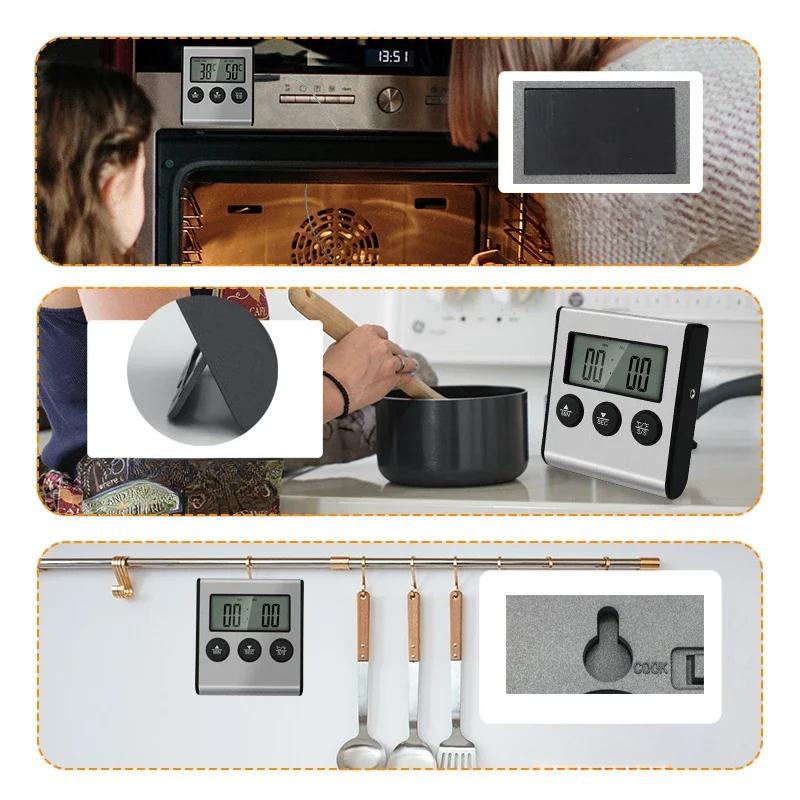 Tp700 Digital Remote Wireless Food Kitchen Oven Thermometer Probe for BBQ Grill  Oven Meat Timer  Temperature  Manually Set