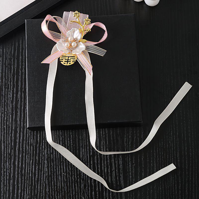 Bridesmaid Floral Wrist Corsage - Forest Series, Fresh Korean-Style Pearl Bracelet for Weddings