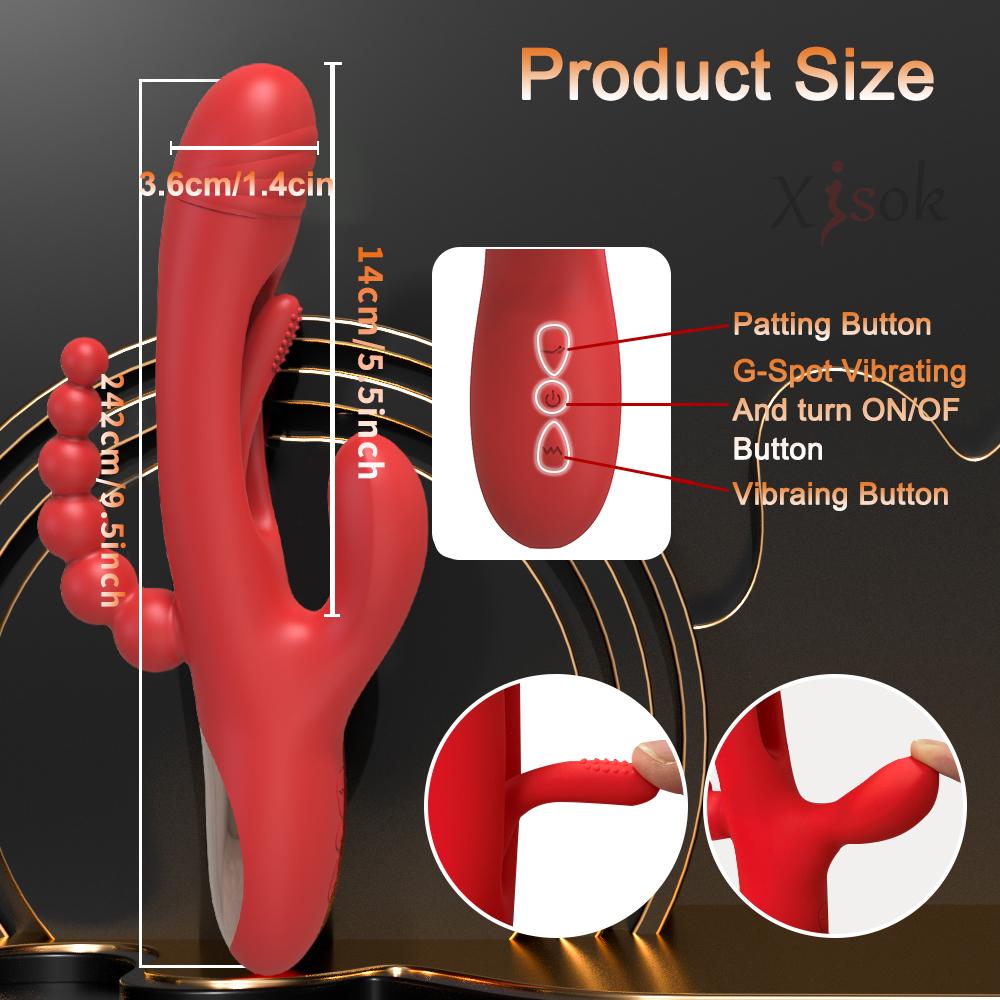 Rabbit Tapping Vibrator G-spot Patting For Women 3 In 1 Clitoris Clit Stimulator Powerful 21 Modes Sex Toy Female Goods Adults