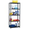 Day and Night - Day and Night Storage Shelf 5 Levels Black Plastic 71x38x170 Cm