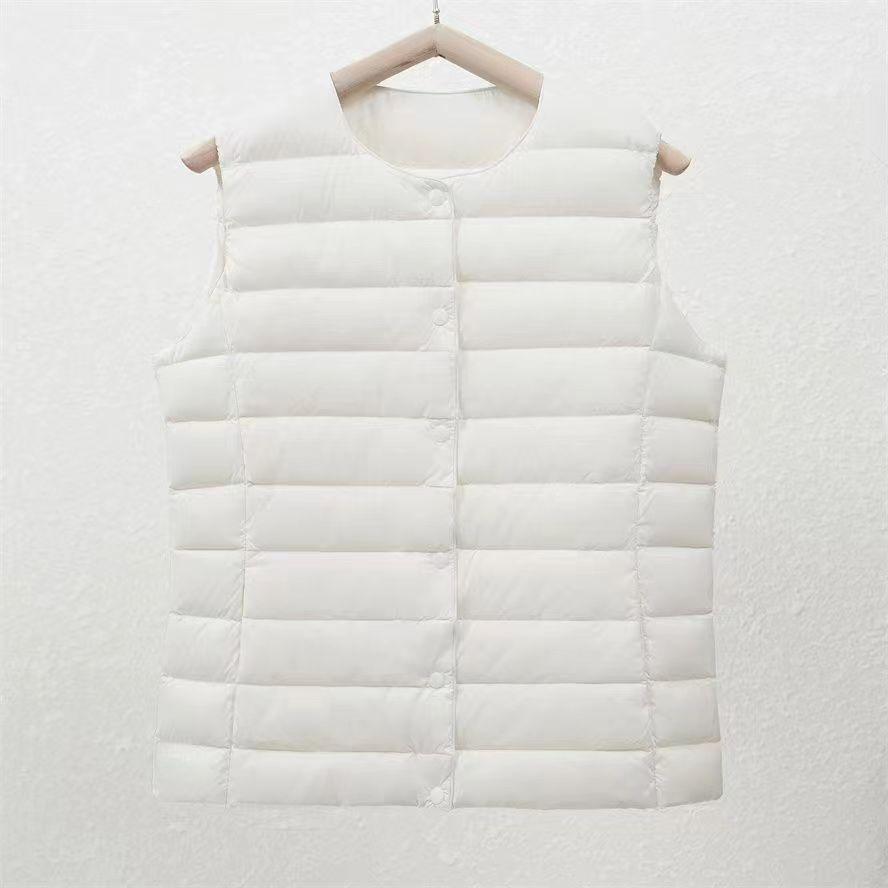 

Женская куртка-пуховик без рукавов, весна-зима, женский белый утиный пух, сверхлегкий, портативный, теплый, с подкладкой из пуха XXXXL