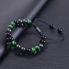 Trippel Skydd Armband 8mm Pärlor Armband Tigeröga Svart Obsidian Hematit Armband för Män Kvinnor Helande Kristall Armring