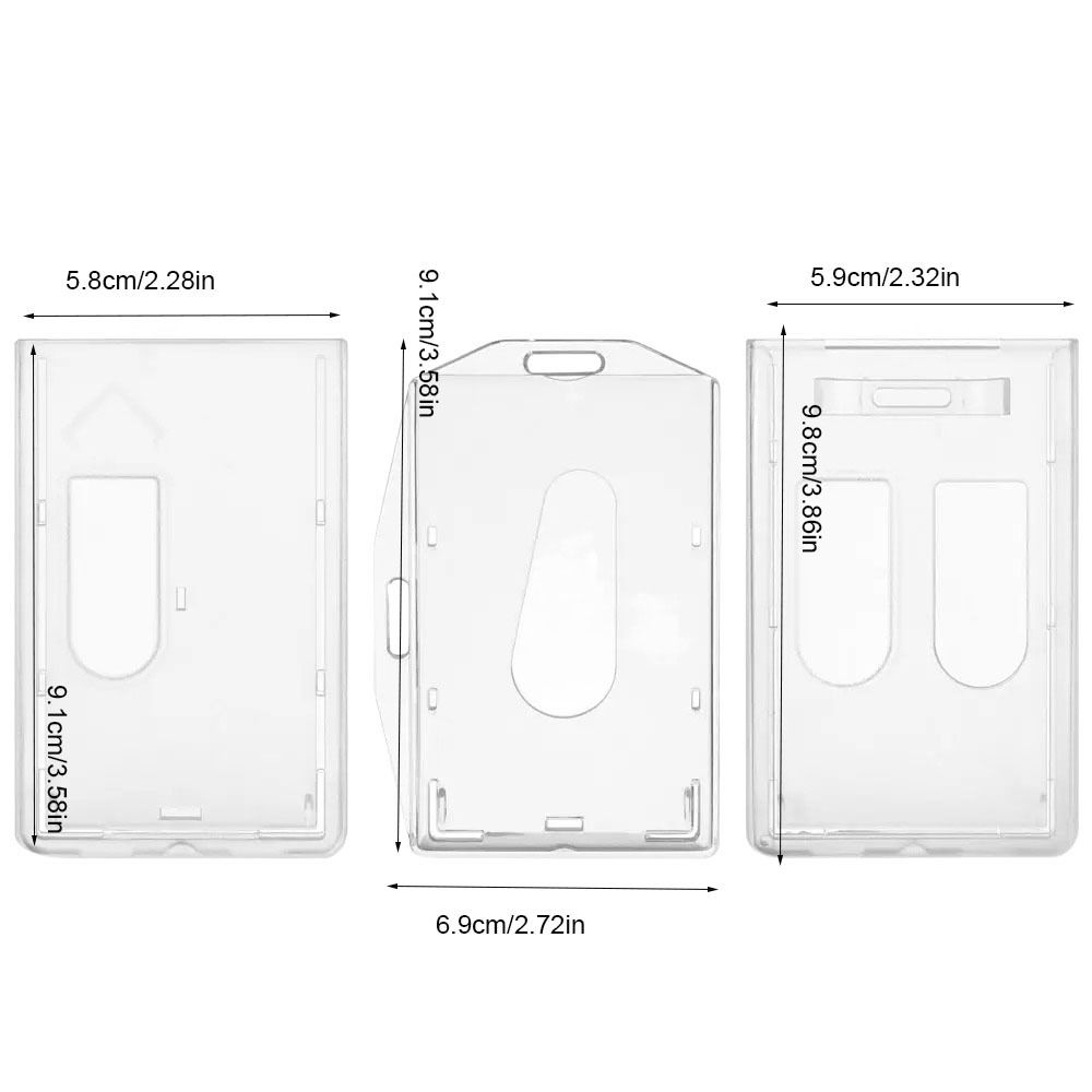 Protetor de Cartão Porta-Cartão Transparente Capa Protetora de Plástico Transparente Porta-Crachá de Trabalho Estudante