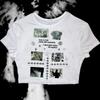 Vintage Gothic Print T-Shirt Loose Fit Unisex Round Neck Sleeveless Y2K Style