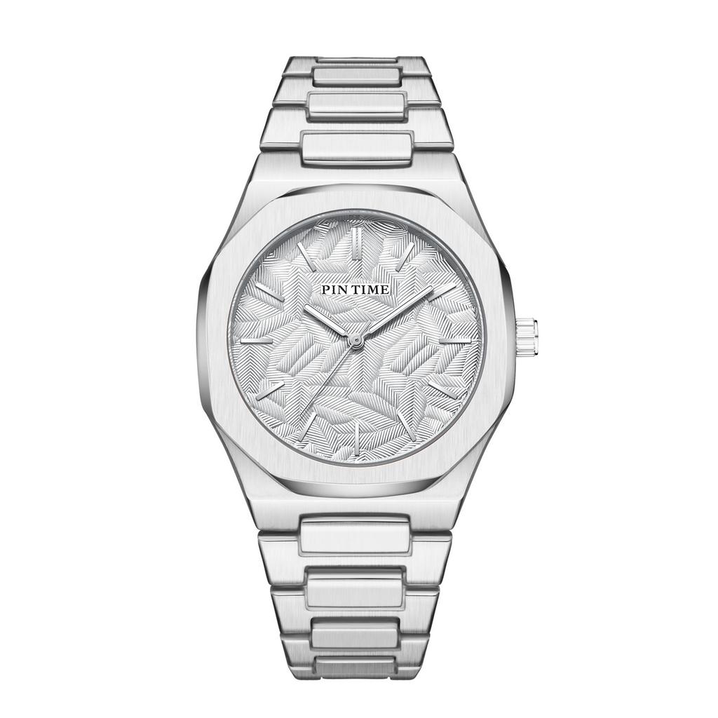 Trendy Fashionable and Versatile Stainless Steel Night Light Waterproof Men's Quartz Watch