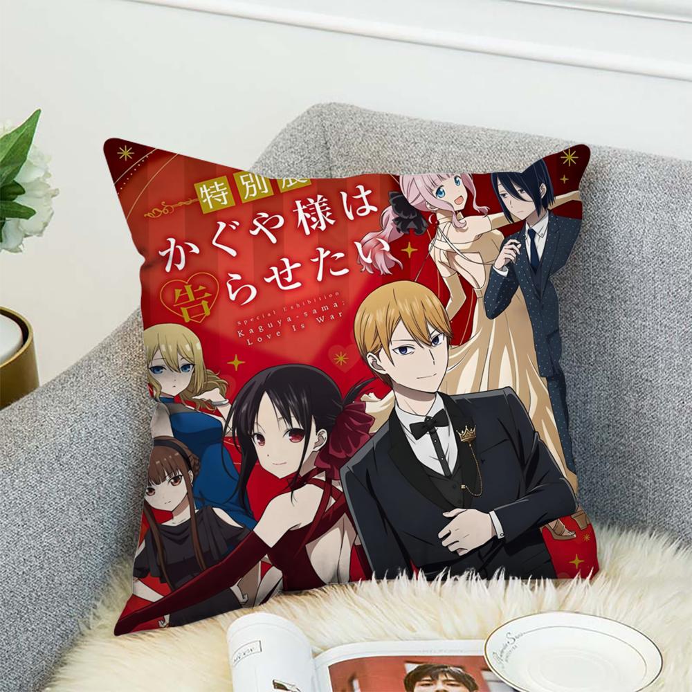 Fronha Kaguya Sama Love Is War Para Carro Sofá Decorativa Casa Estampa Dupla Face Pelúcia Quadrada Almofada de Lançamento Capa de Almofada