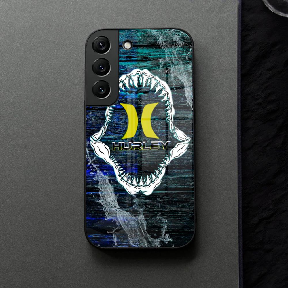 Hot Brand H-hurleyes Phone Case Glass For Samsung Galaxy S21 S25 S22 S20 S24 S23 Ultra Fe Plus A16 A34 A54 A24 Coque