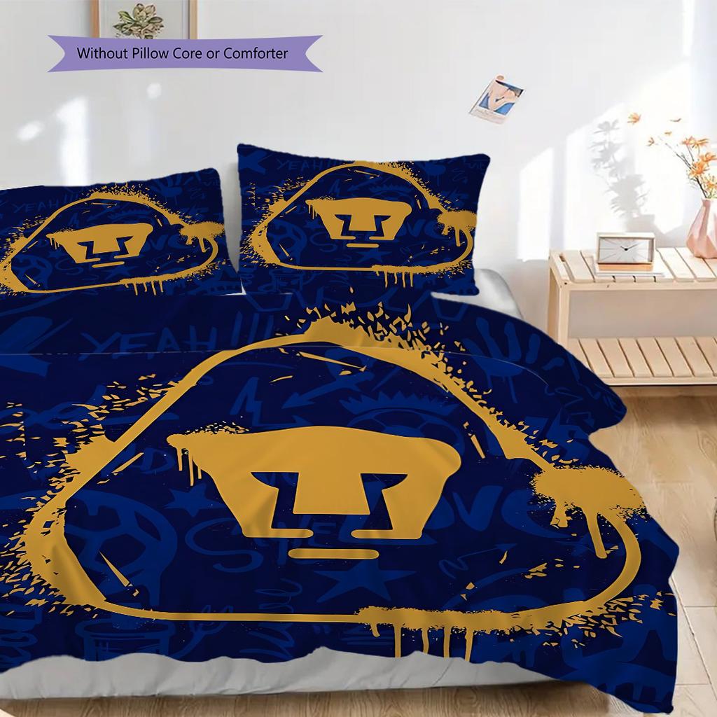 Pumas UNAM Pattern Bedding Quilt Set Quilt Cover Pillowcase Home Decoration Birthday Gift (1 * duvet cover + 2 * pillowcase, without core)