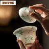 130ml Handbemalte Blaue Blumen Gaiwan Vintage Teekanne Haushalts Teeschale Mit Deckel Set Teekocher Abdeckschale Cha Verzierungen