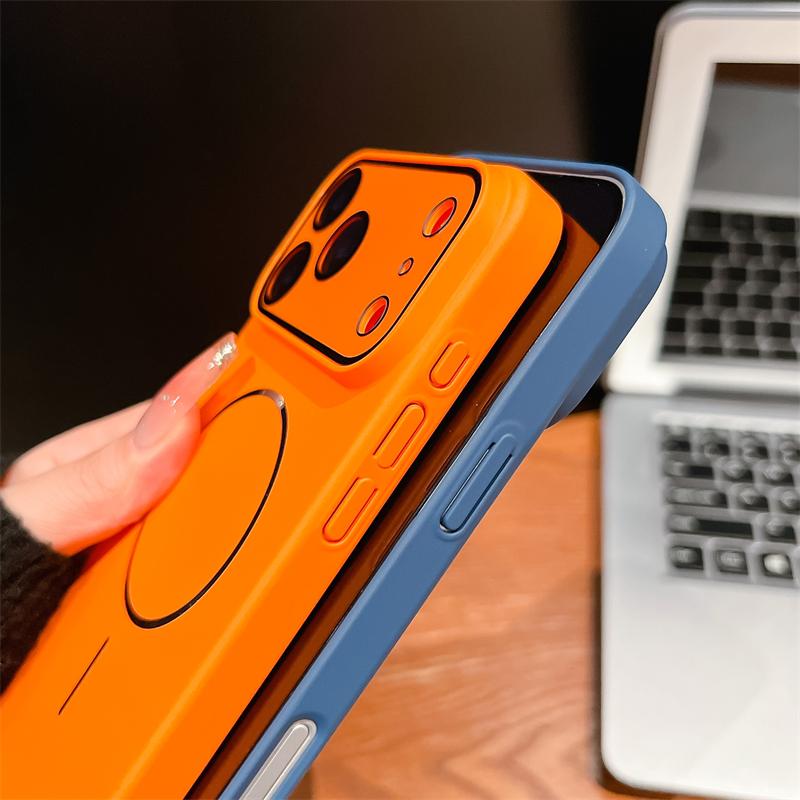 Ultrathin PC Metal Ring Magnetic For Magsafe Matte Case For iPhone 17 16 15 14 13 12 11 Pro Max Glass Lens Protection Hard Cover