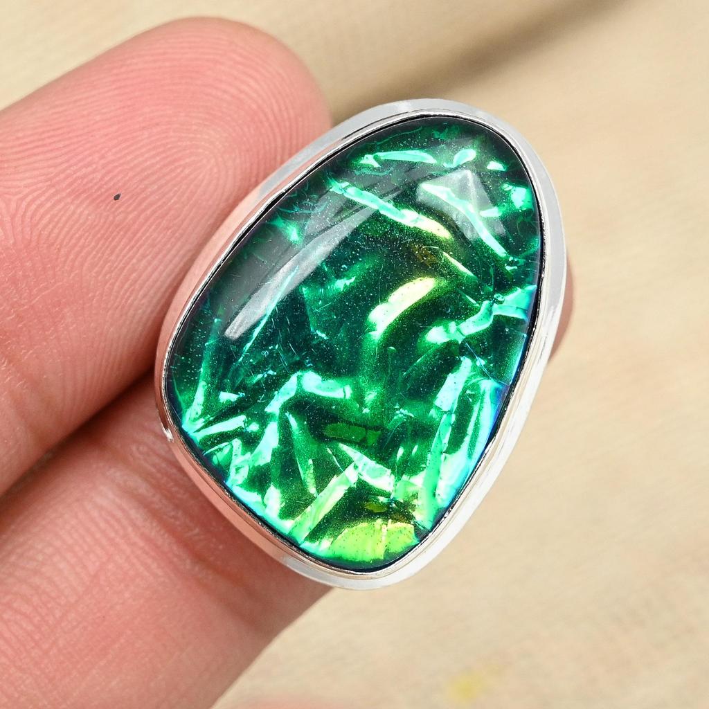 Blue Australian Triplet Opal Gemstone 925 Sterling Silver Handmade Fancy Ring Jewelry