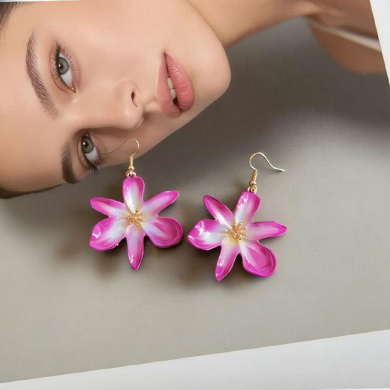 New camellia earrings niche light luxury sweet stud earrings high sense fashion versatile temperament earrings